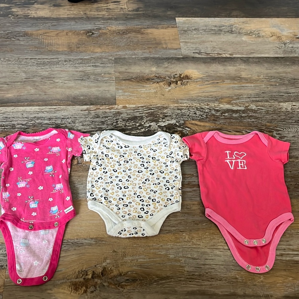 3 Onesies, All 0-3 Months